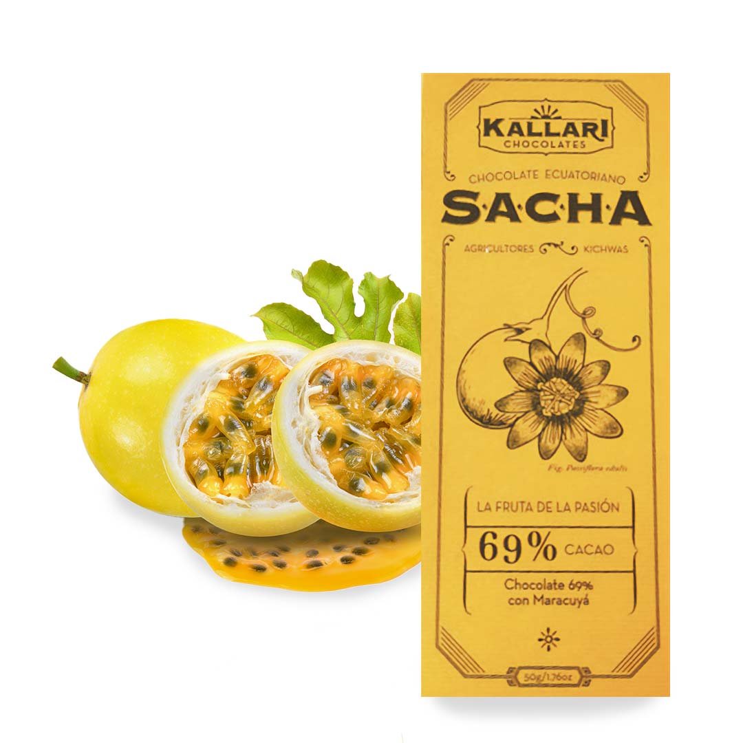 Schokolade 69% Kakao, SACHA Maracuja