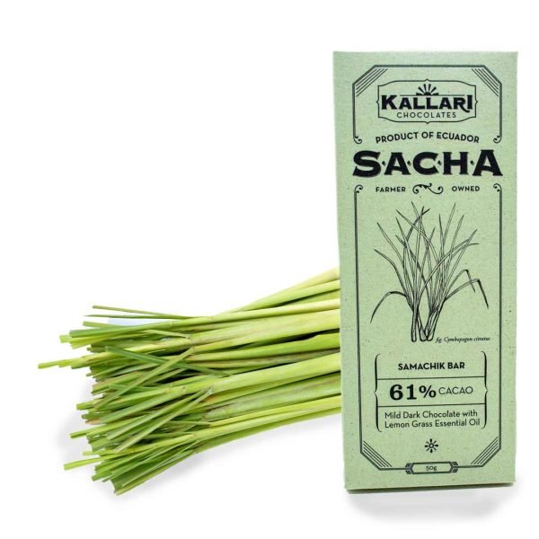 Schokolade 61% Kakao, SACHA Samachik (Zitronengras)